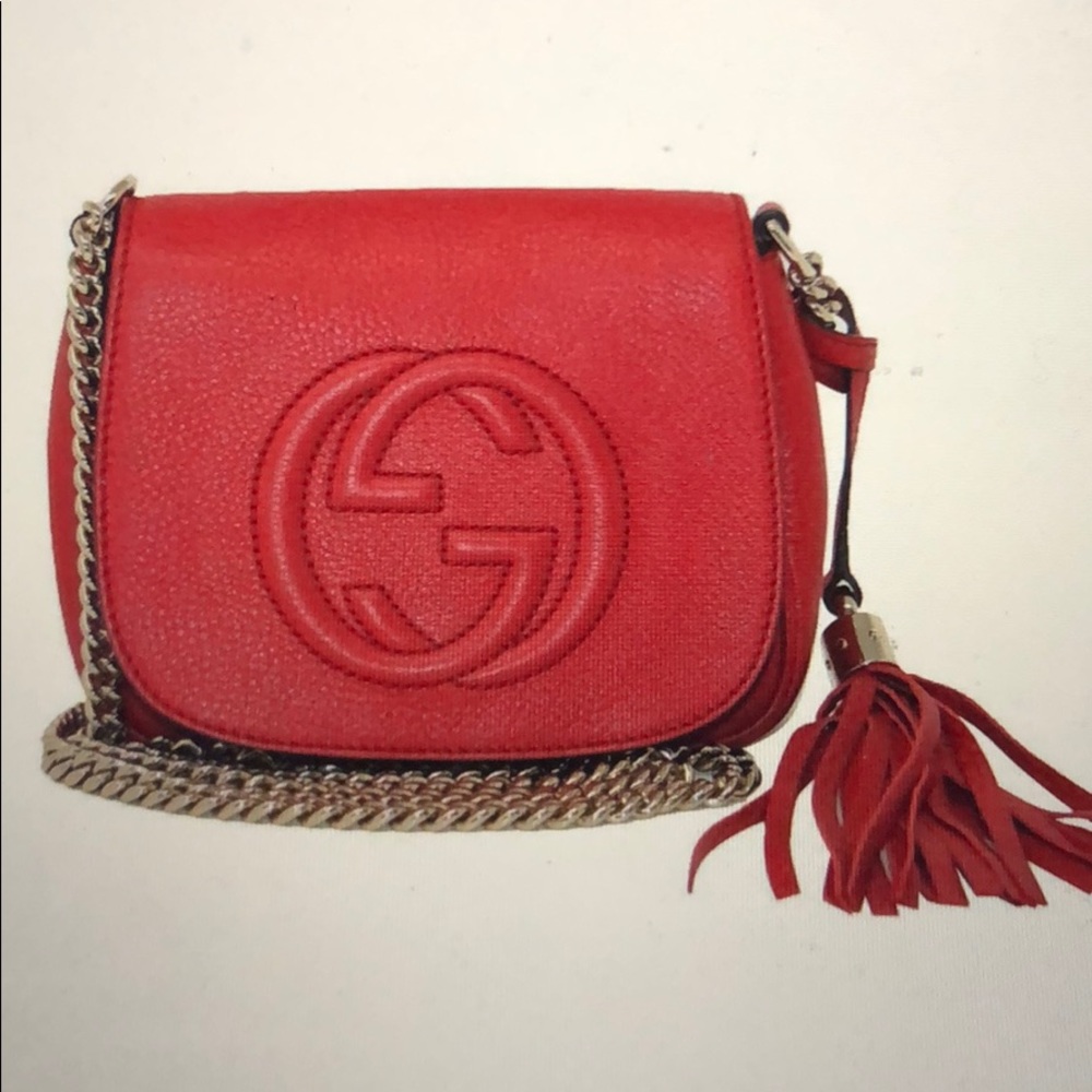 Gucci Soho Flap Red Leather tassel bag